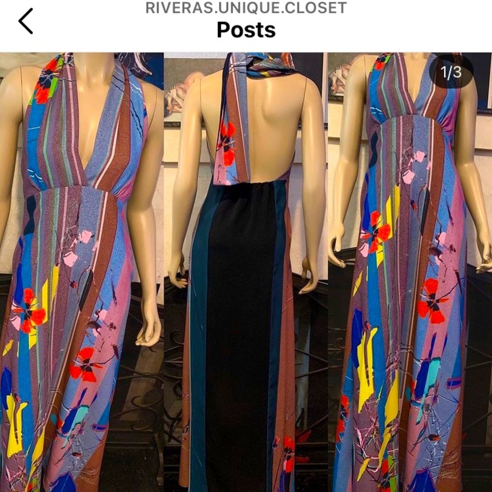 Open back poliéster open back maxi dress